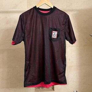 Have A Good Time, Japanese streetwear reversible mesh tee, black and red, size M